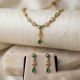 Bridal Emerald Green Floral Necklace Set