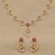 Classic Silver Ruby Triangle Necklace Set