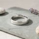 Silver Beveled Edge Wedding Ring with Polished Top