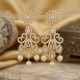 Elegant Silver Casting Stone Filigree Drops