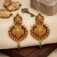 Antique Lakshmi Emerald Silver Drops