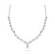 Elegant Leaf Design Silver Necklace Set