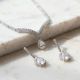 Bridal Silver Stone Jewelry Set