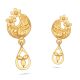 Impressive Flower Design Gold Drop Earring