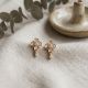 Bridal Floral Gold Diamond Stud