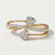Elegant Twin Heart Diamond Ring